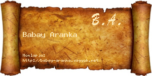 Babay Aranka névjegykártya