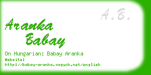 aranka babay business card